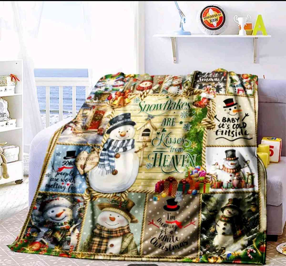 Large Christmas Snowman Blanket - Palm Bay, Florida