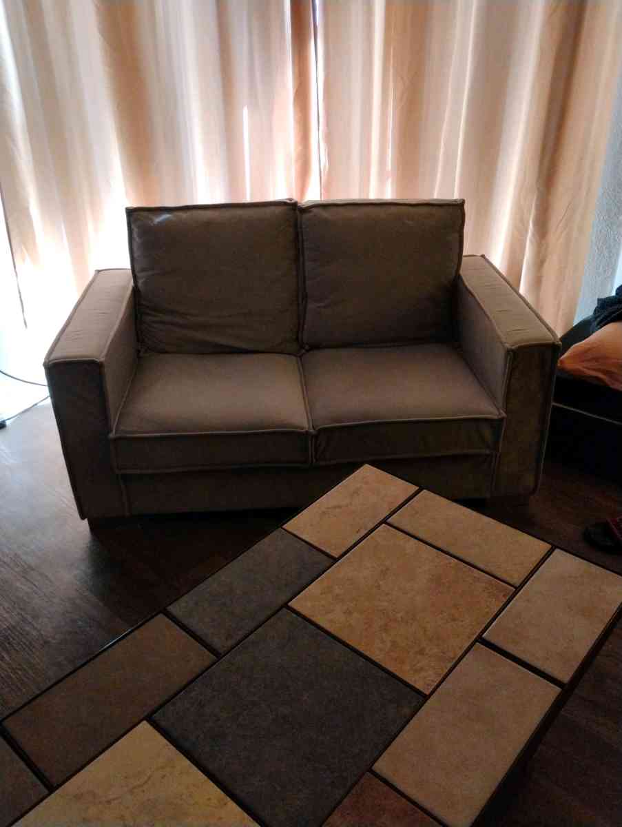 light grey velour velvet style couch loveseat