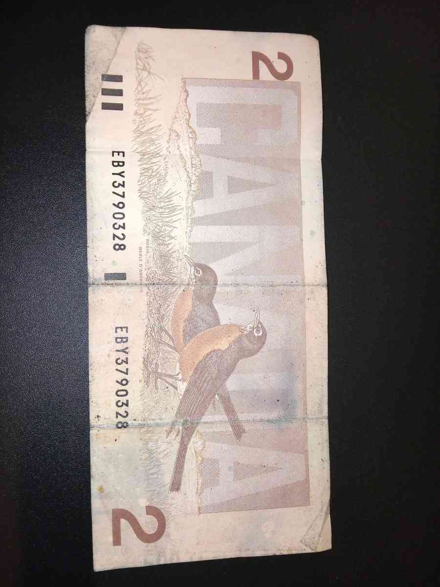 1986 Canadian 2 bank note - Long Barn, California - FleaMarketBay