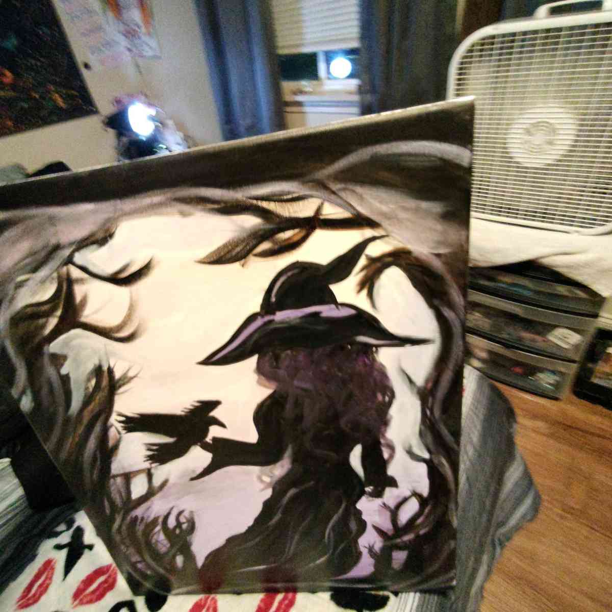 handmade purple witch painting - Knoxville, Tennessee - FleaMarketBay