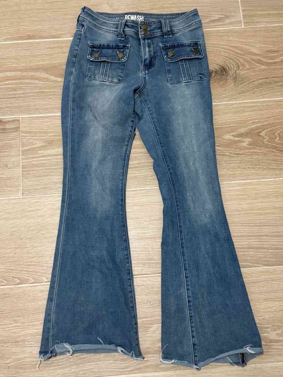 Womens High Rise Rewash Denim Flare Jeans - Mesa, Arizona