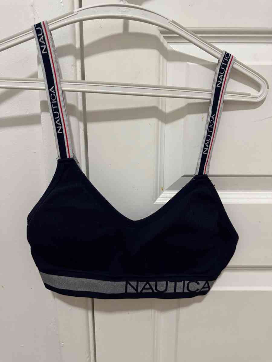 Nautica Navy Blue Sports Bra with Logo Straps