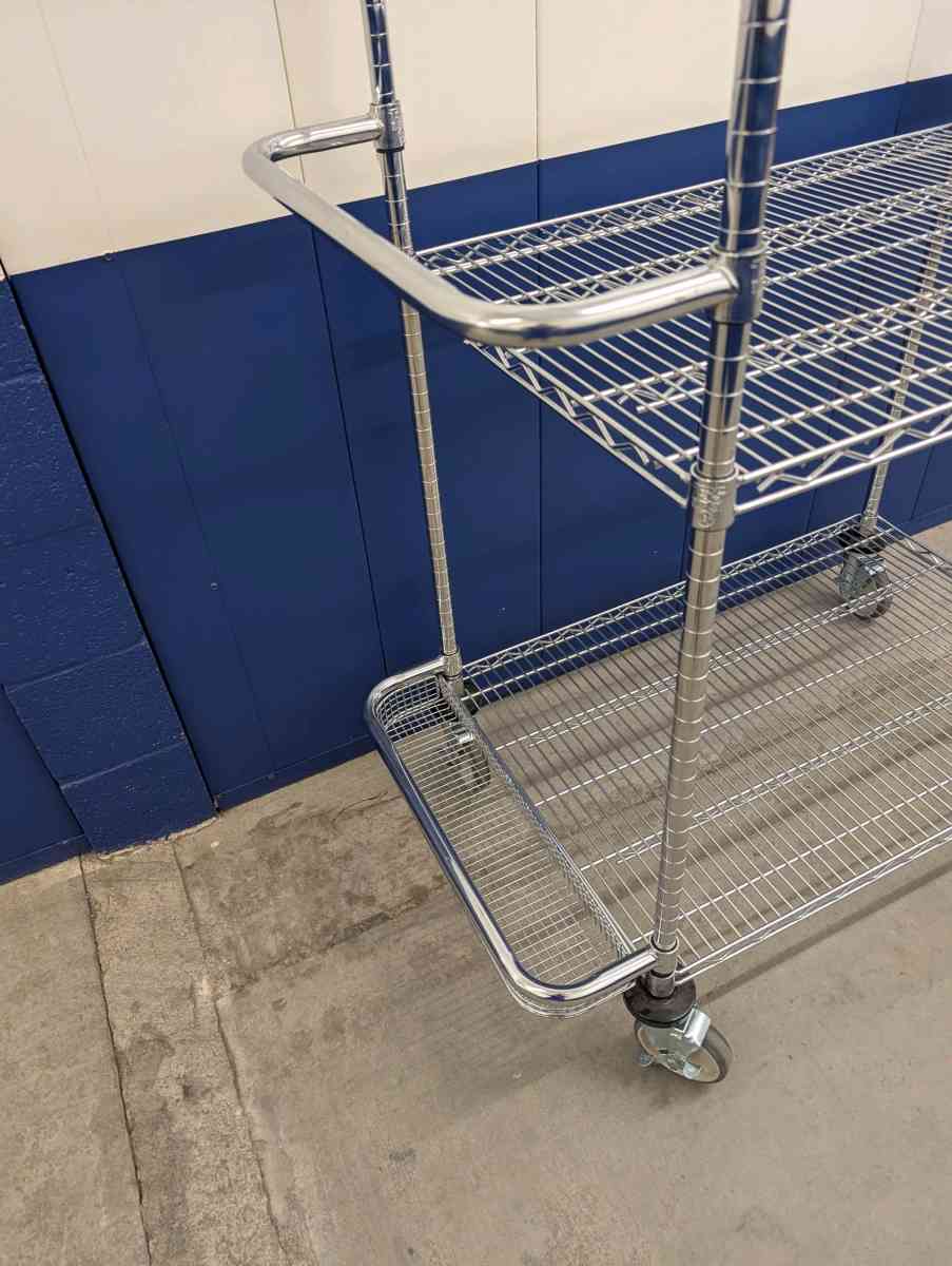 Industrial Chrome 3 Tier Utility Cart - Albuquerque, New Mexico - FleaMarketBay