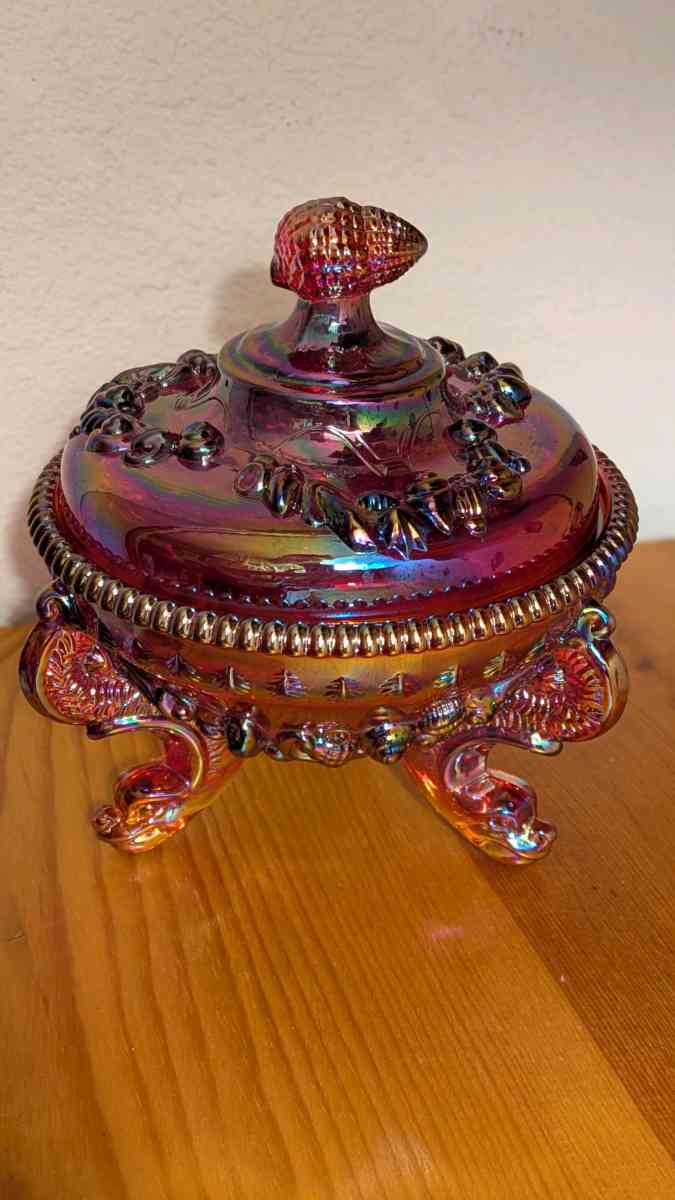 Vintage Red Glass Fenton Shell and Dollfin Carnival Glass Ca - Phoenix, Arizona - FleaMarketBay