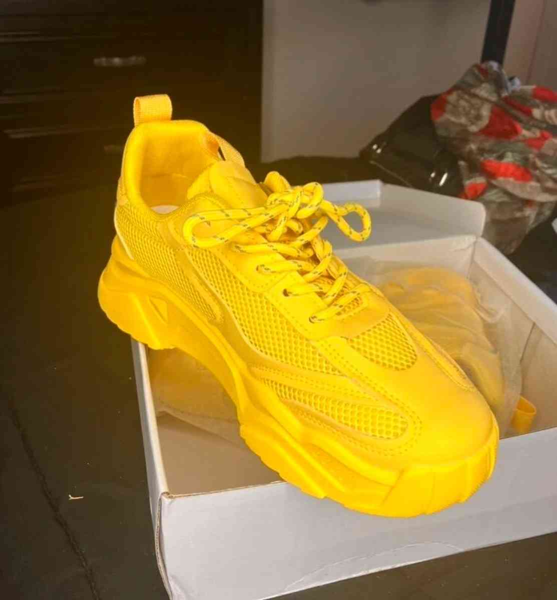 Bright Yellow Sneakers size 7 - Trenton, New Jersey - FleaMarketBay