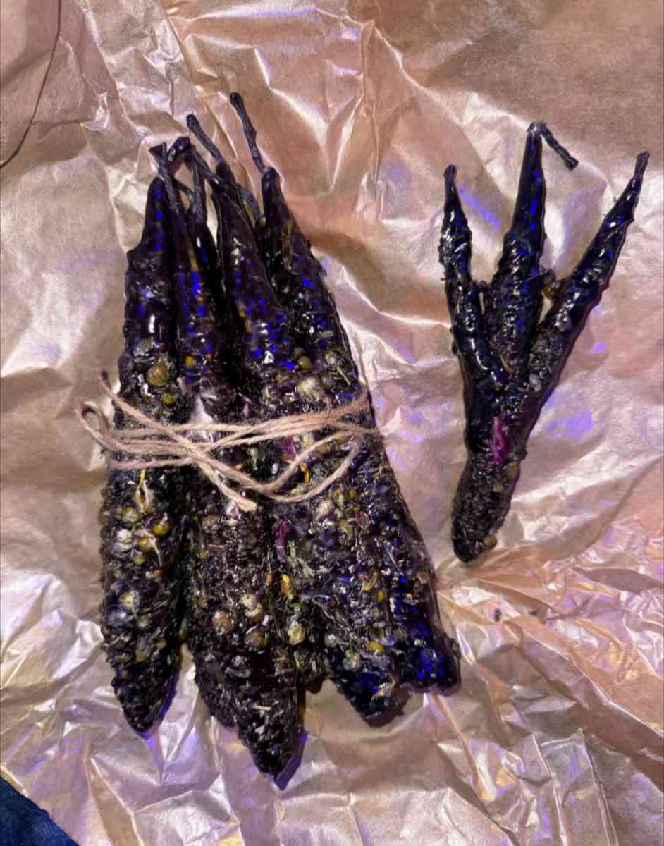 handmade wax ritual herbal candles set of 5