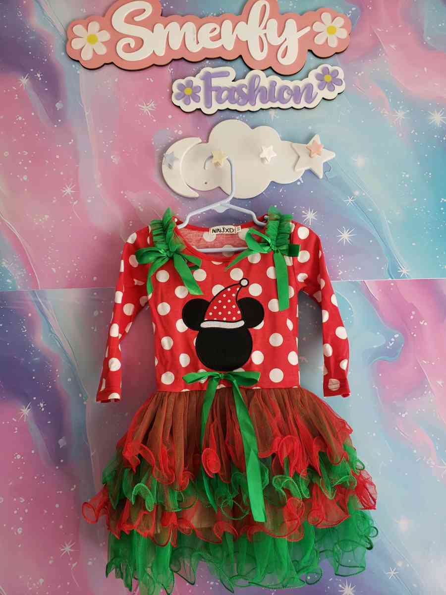 Santa Mickey Mouse Girls Christmas Dress - Streamwood, Illinois - FleaMarketBay