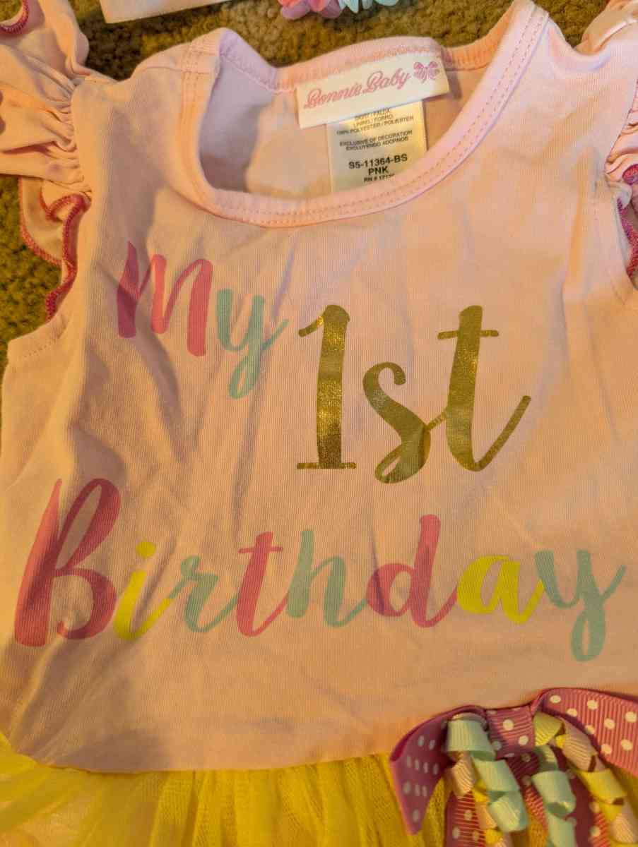 Baby 1st birthday dress with headband - Savannah, Georgia - FleaMarketBay