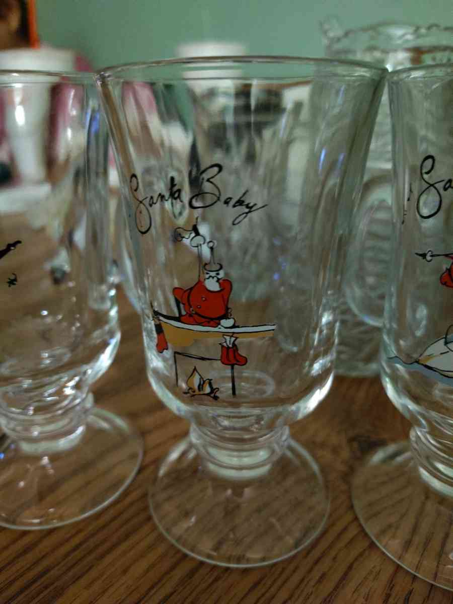 Pottery Barn Santa Baby Irish coffee mugs set of 4 - Saint Joseph, Missouri - FleaMarketBay