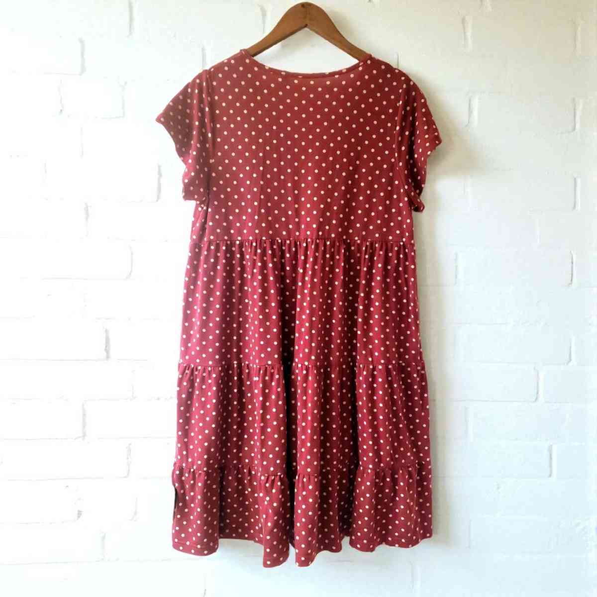 Red Polka Dot VNeck Short Sleeve Casual Dress - Herriman, Utah - FleaMarketBay