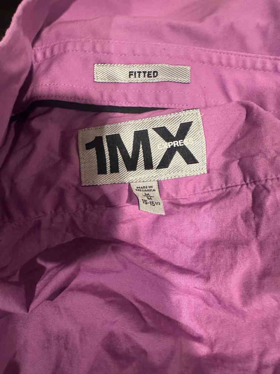 Express Purple 1MX Button Up Long Sleeve Dress Shirt Men Med - Garden Grove, California - FleaMarketBay