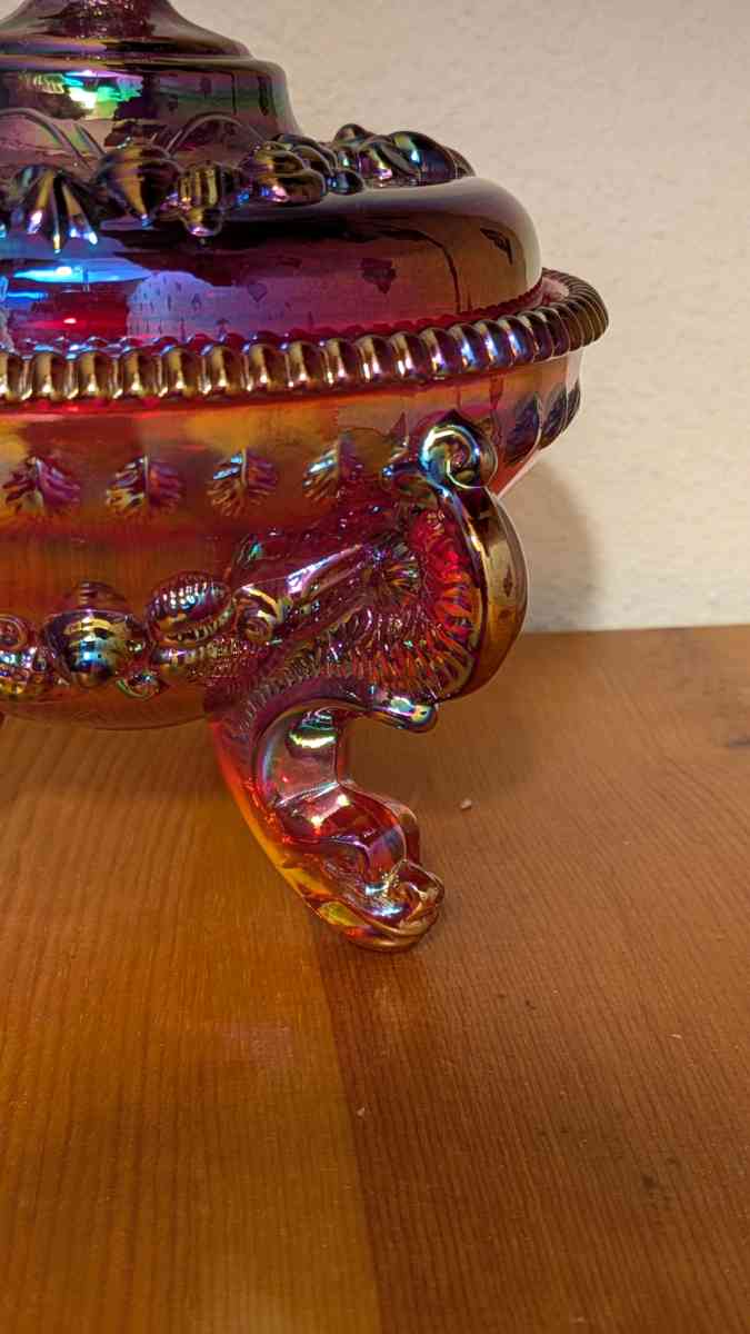 Vintage Red Glass Fenton Shell and Dollfin Carnival Glass Ca - Phoenix, Arizona - FleaMarketBay