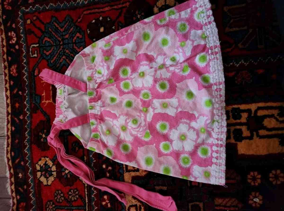 Girl pink dress with green accents - Savannah, Georgia - FleaMarketBay