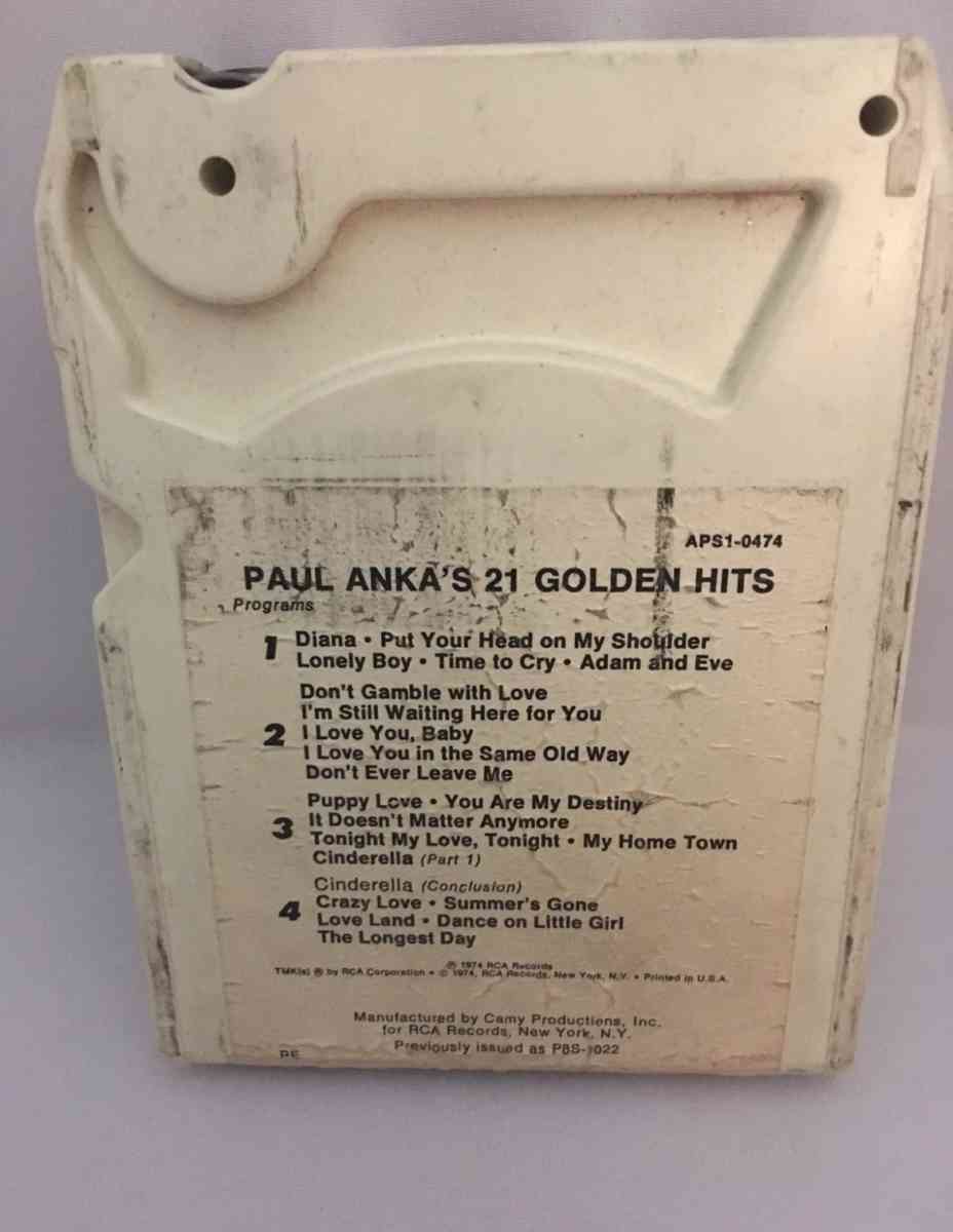 Paul Anka 21 Golden Hits 8track used see details below for i - Piscataway, New Jersey - FleaMarketBay