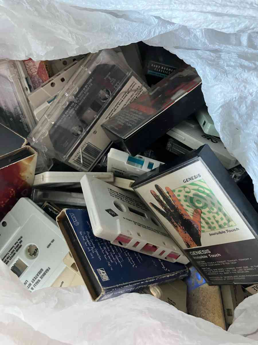 bag of cassette tapes
