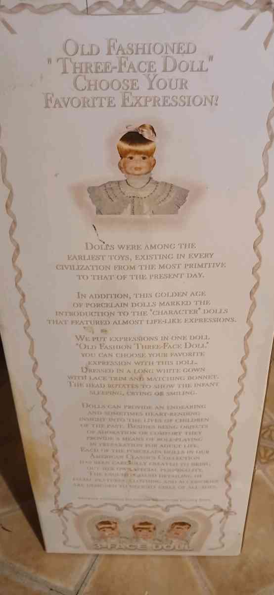 1 3 face porcelain doll - Cabot, Arkansas - FleaMarketBay