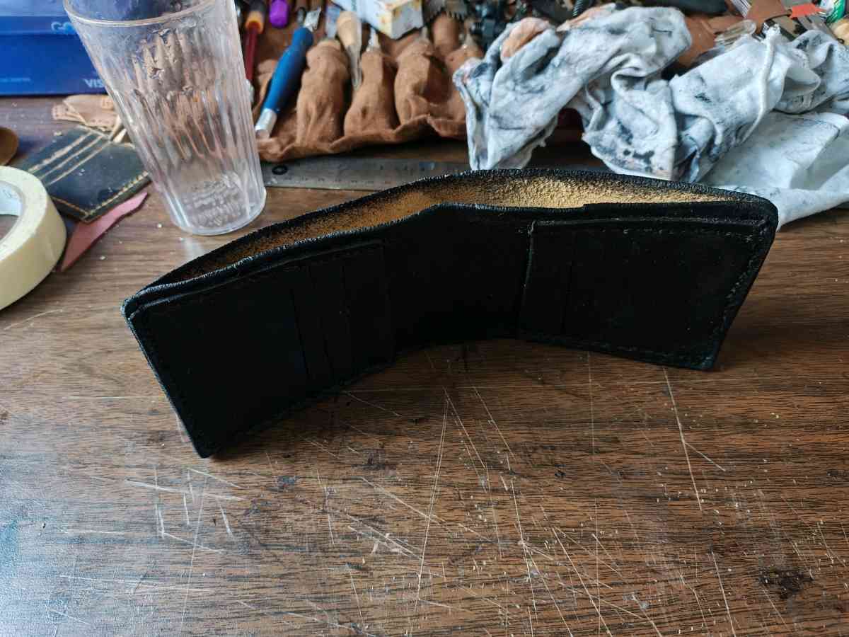 hand crafted leather wallet with elastic in card slots - Jackson, Ohio