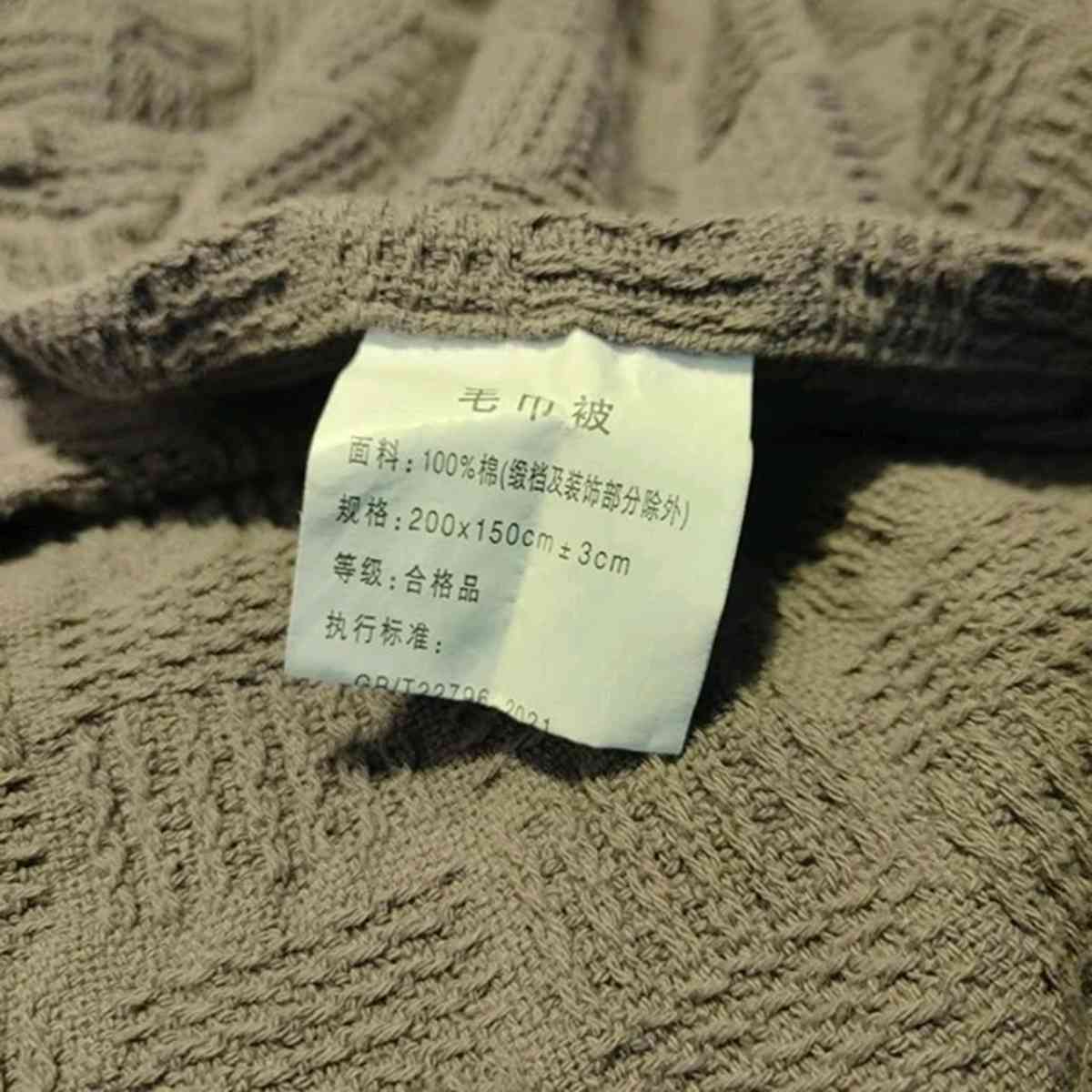 Cotton Knitted Blanket Size Queen Throw Comfortable checkere - Alicia, Arkansas - FleaMarketBay