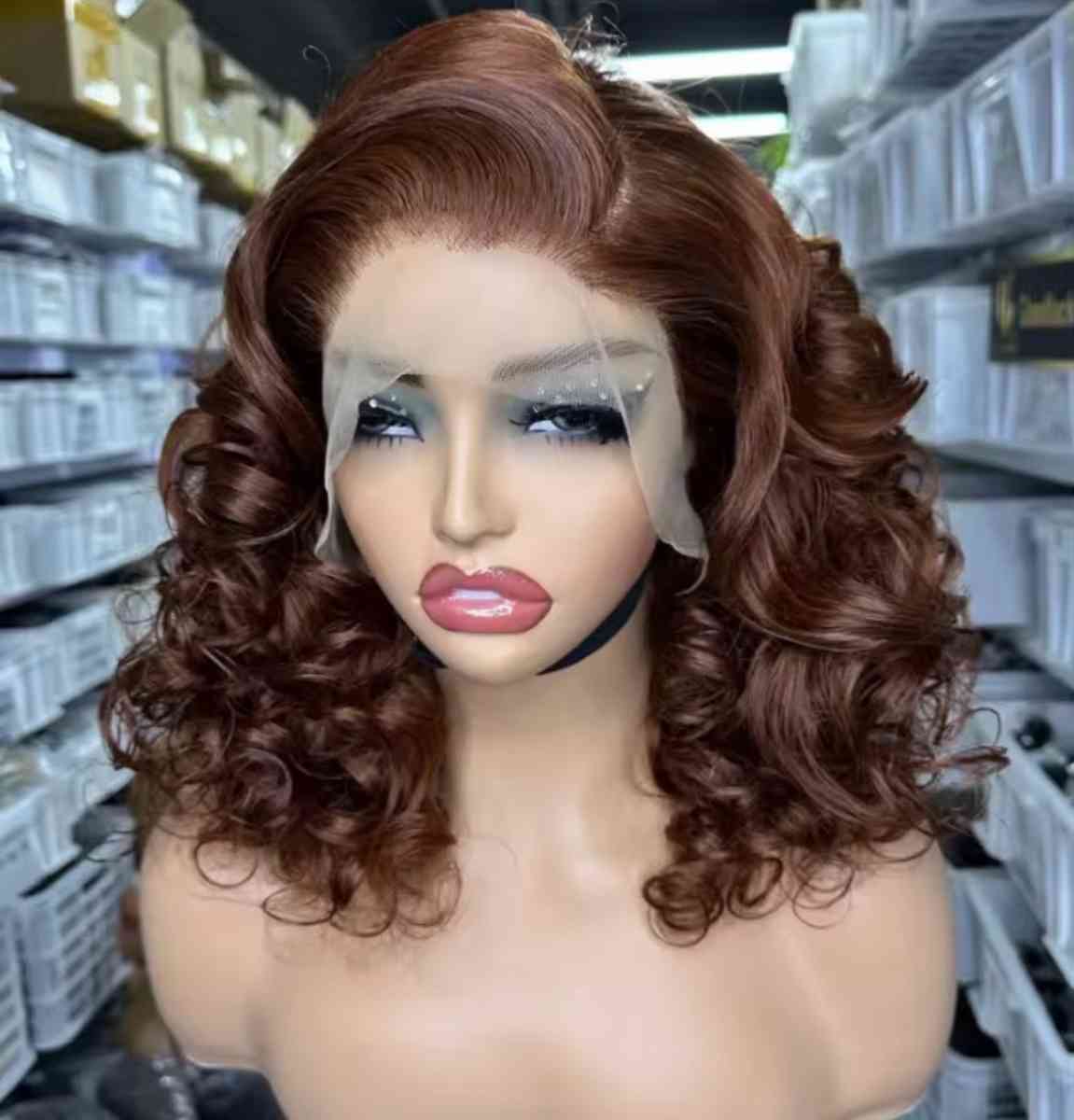 13x4 Brown Curly Hair Wig 16 inches - Trenton, New Jersey