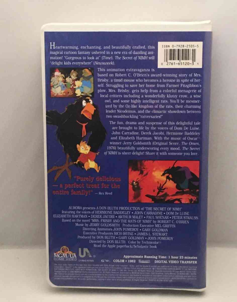 The Secret of NIMH  Sequel VHS 1994 used good condition see - Piscataway, New Jersey - FleaMarketBay