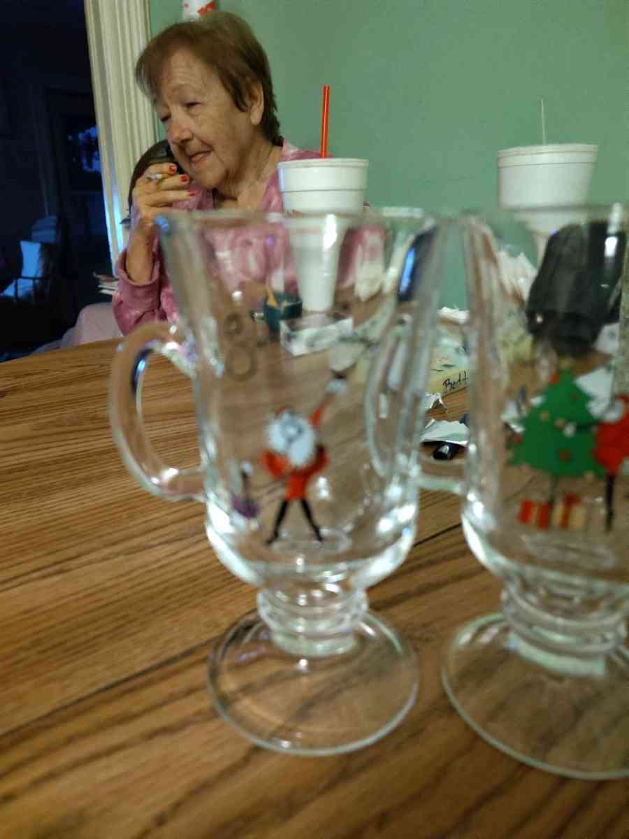 Pottery Barn Santa Baby Irish coffee mugs set of 4 - Saint Joseph, Missouri - FleaMarketBay