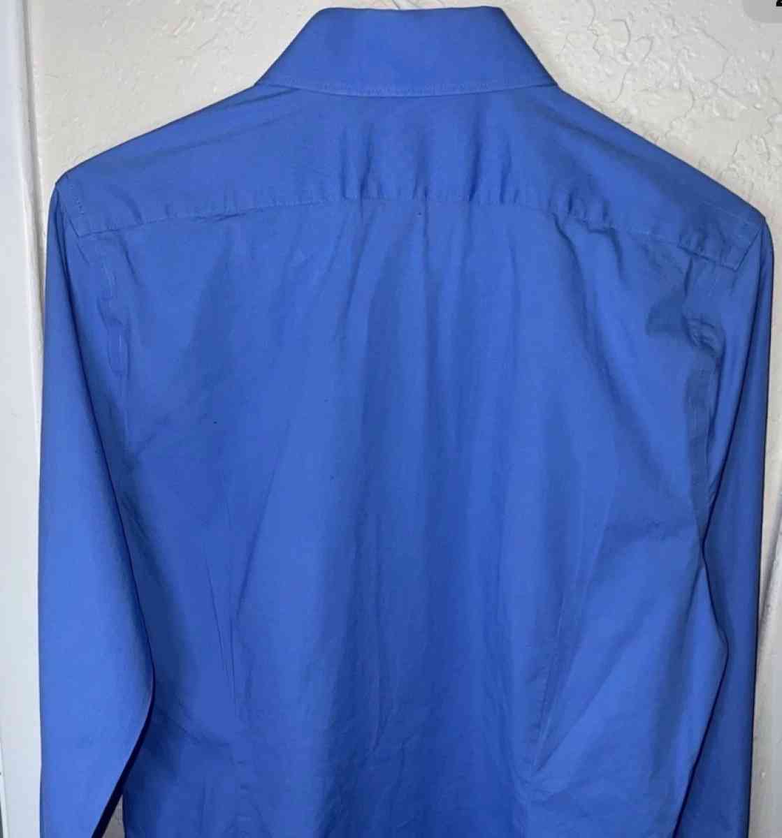 Express 1 MX  Mens Blue Long Sleeve Button Up Extra Slim Fit - Garden Grove, California - FleaMarketBay