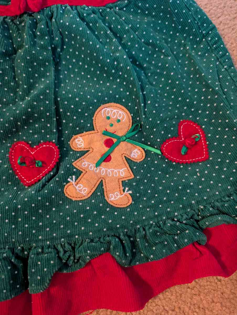 Girl Christmas dress with ginger bread girls - Savannah, Georgia - FleaMarketBay