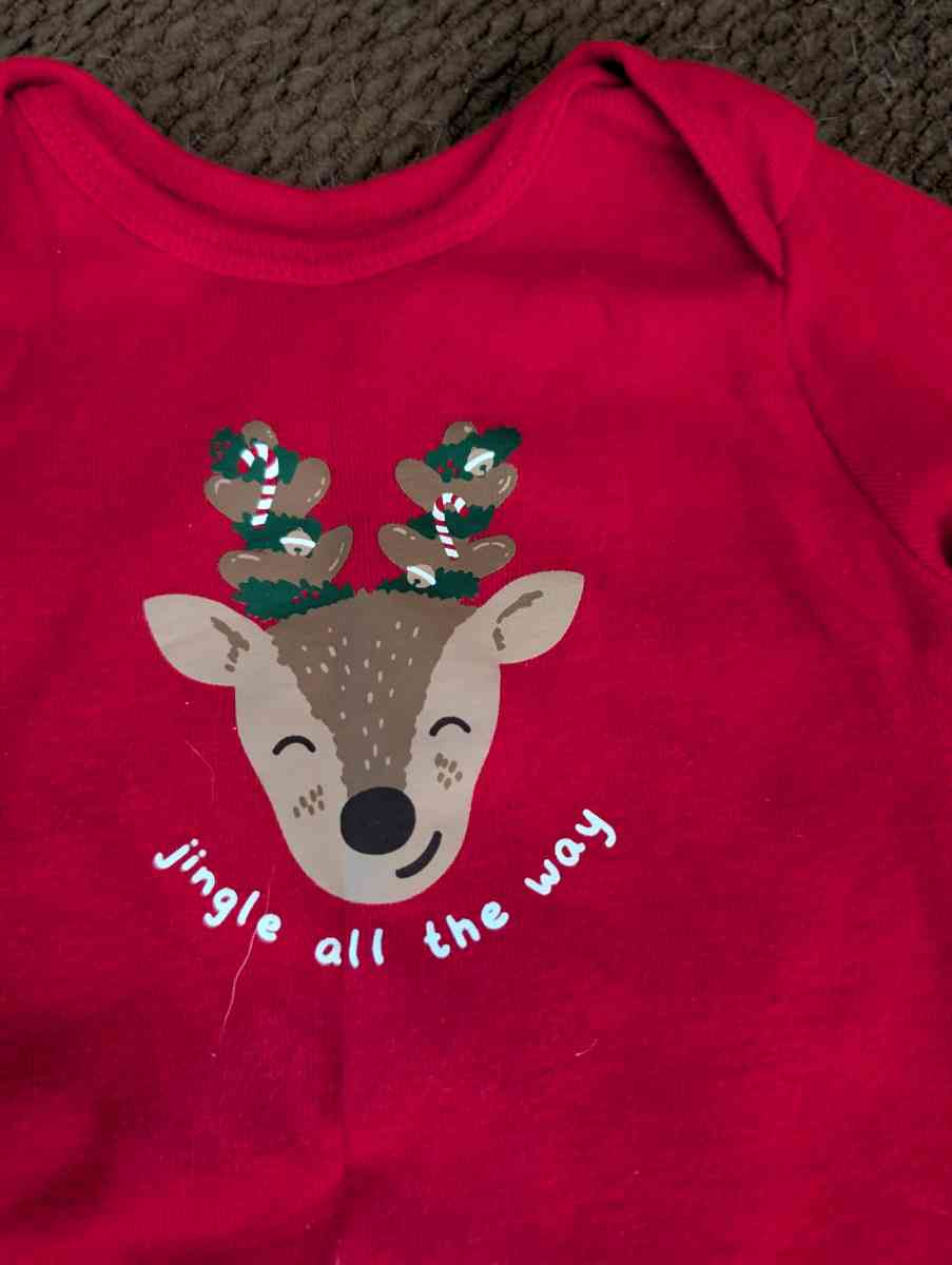 Baby Christmas reindeer long sleeve onesie - Savannah, Georgia - FleaMarketBay