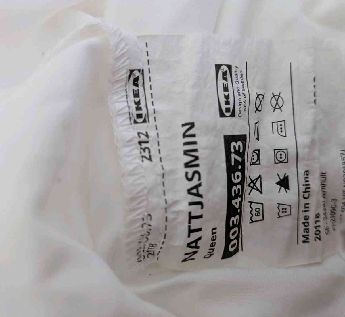 2 IKEA NATTJASMIN White Queen Fitted Sheets