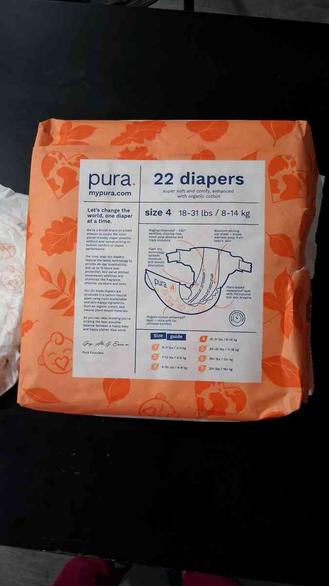 Pura diapers  size 4 count 22 - Amsterdam, New York - FleaMarketBay
