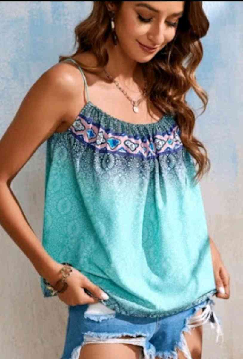 NEW BLUE TEAL LOOSE FITTING WOMENS SMALL CAMI TANK TOP - Elysburg, Pennsylvania - FleaMarketBay