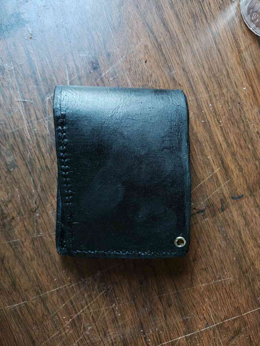 hand crafted leather wallet with elastic in card slots - Jackson, Ohio - FleaMarketBay