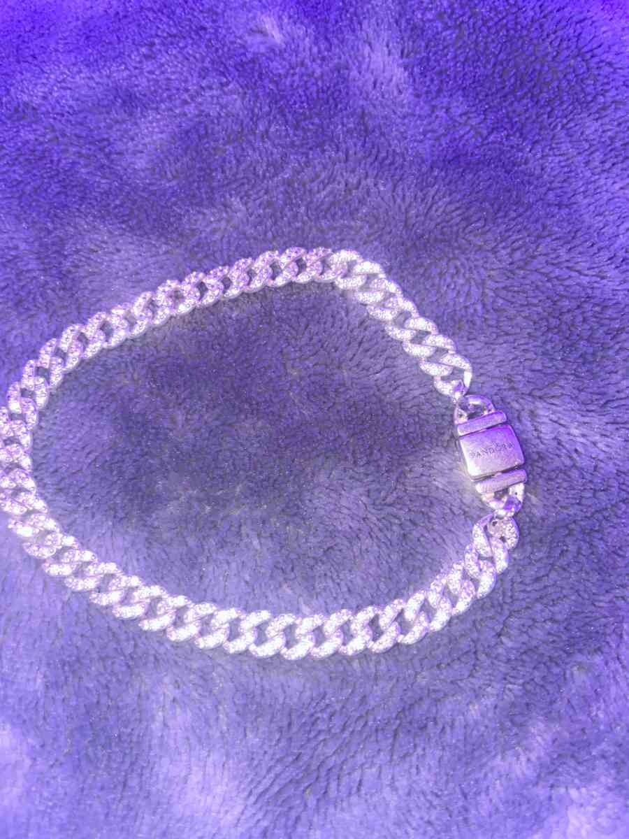 Pav Cuban Chain Bracelet Sterling silver - Commerce City, Colorado - FleaMarketBay