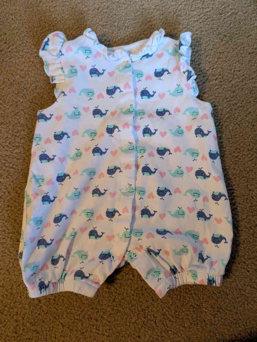 Baby romper with a whale pattern - Savannah, Georgia