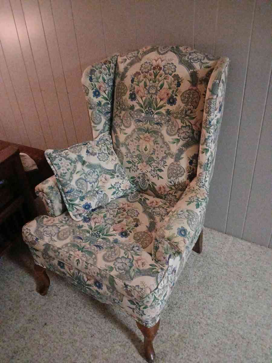 Queen Anne Floral Chair - Louisville, Kentucky - FleaMarketBay