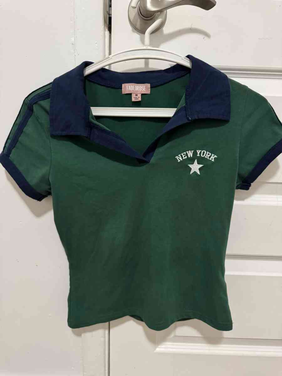 Dark Green Short Sleeve Polo Shirt with Navy Blue Collar - Mesa, Arizona