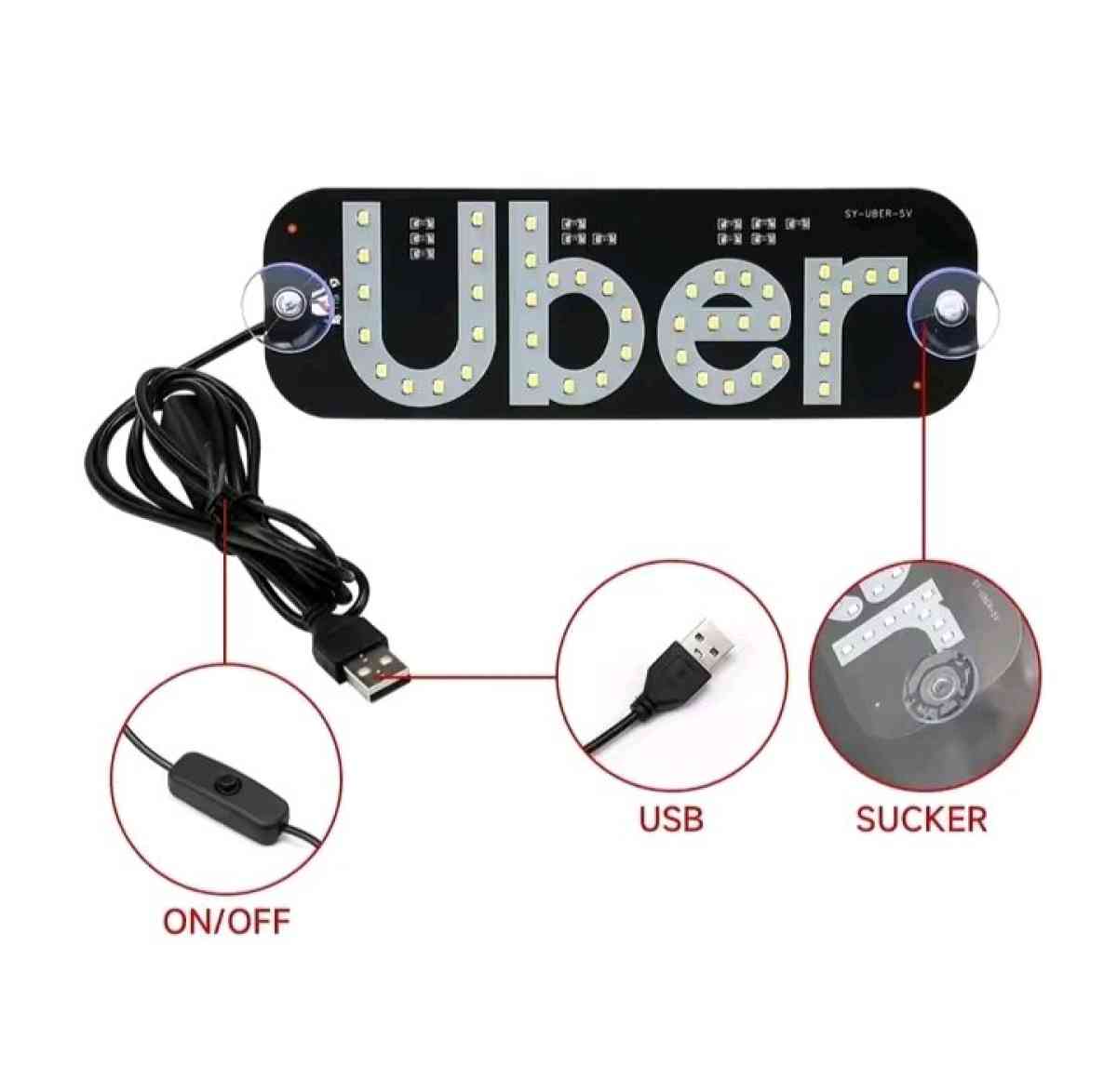 uber usb led car sign - Los Angeles, California - FleaMarketBay