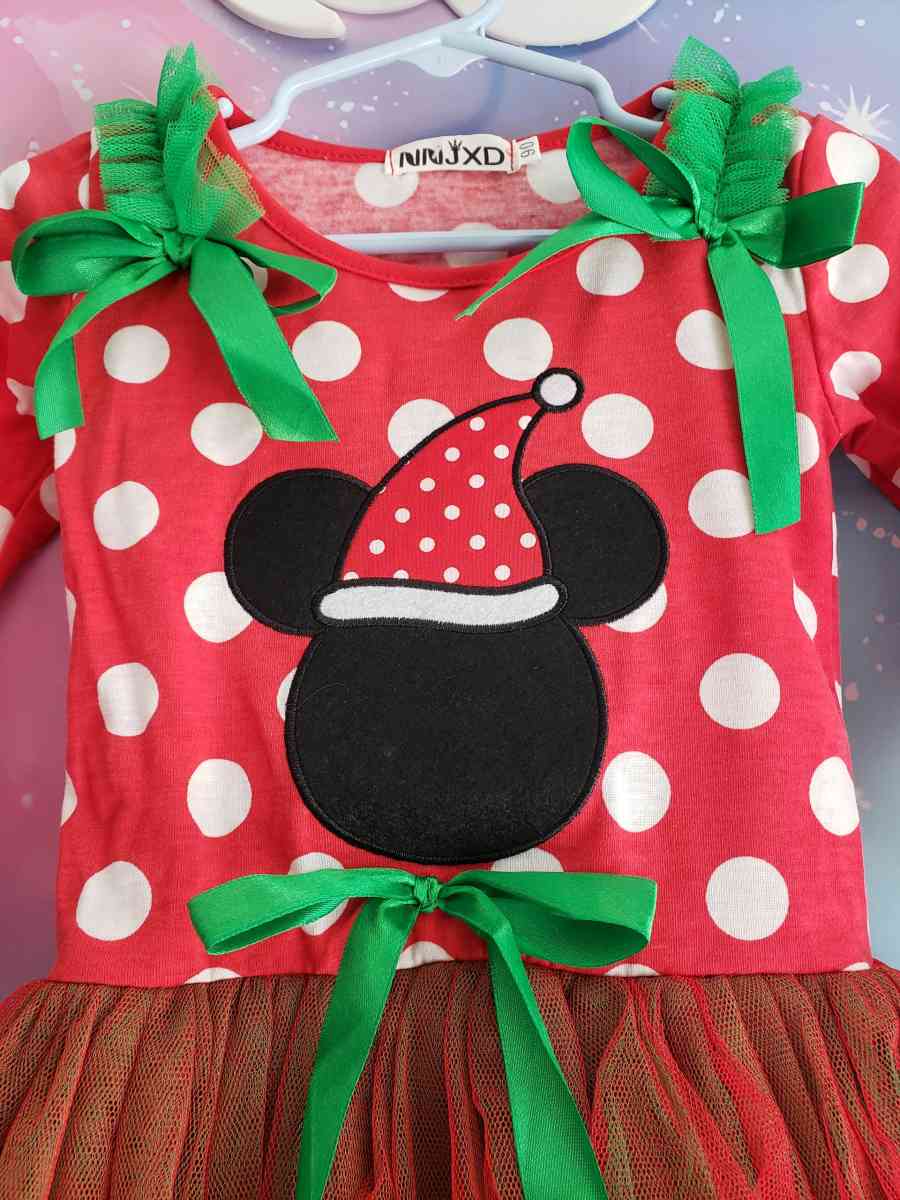 Santa Mickey Mouse Girls Christmas Dress - Streamwood, Illinois - FleaMarketBay