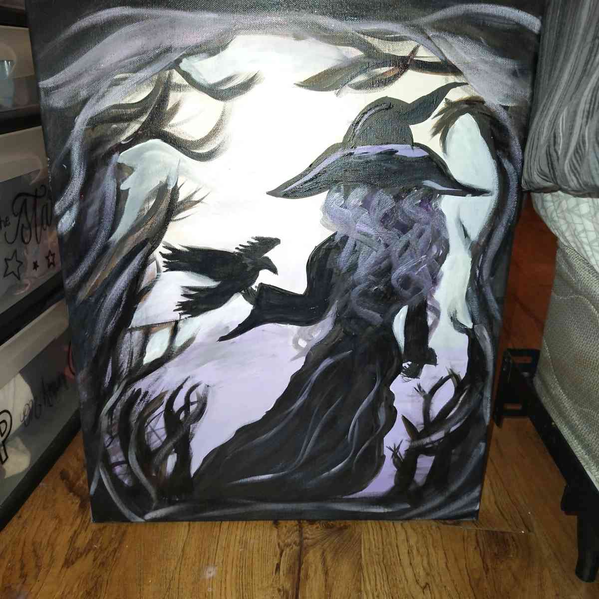 handmade purple witch painting - Knoxville, Tennessee - FleaMarketBay
