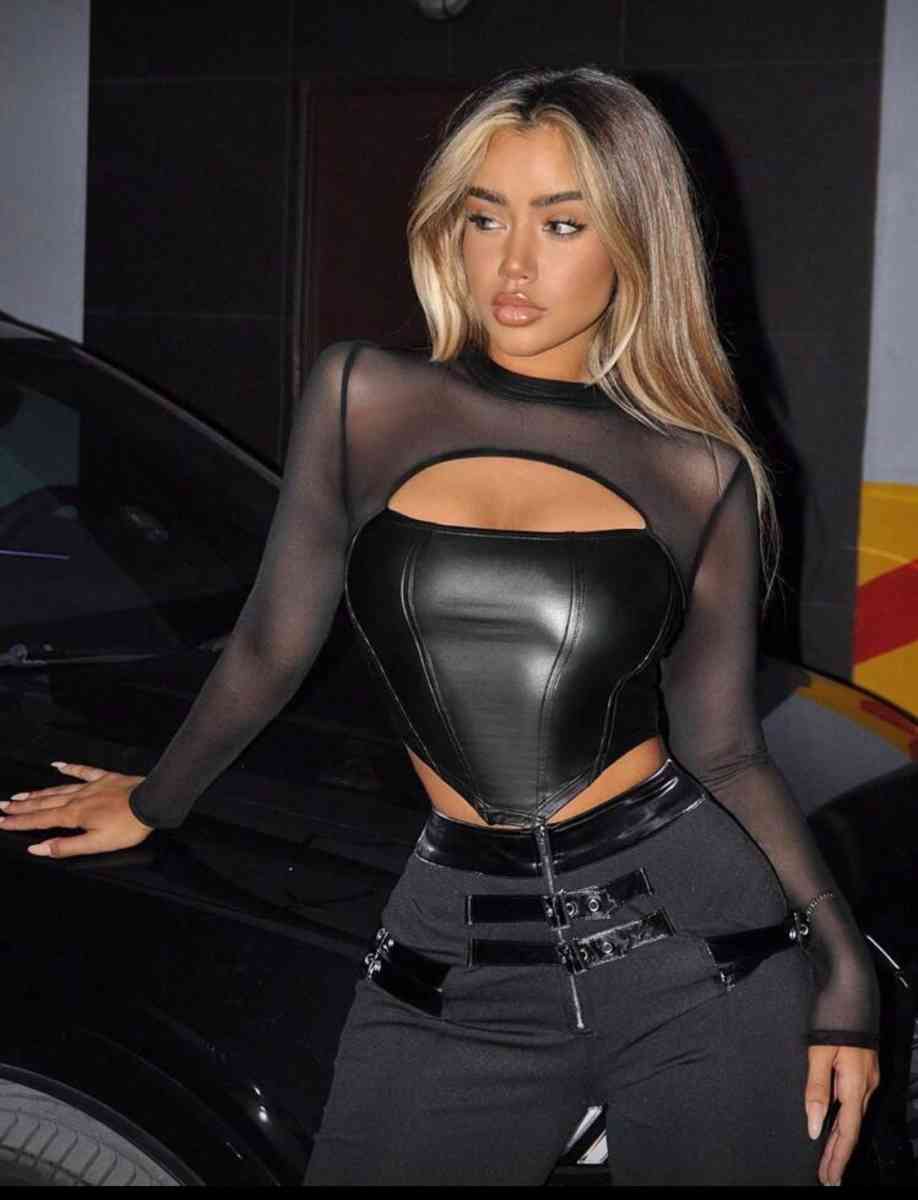 Black Sheer Long Sleeve Corset Top - Trenton, New Jersey