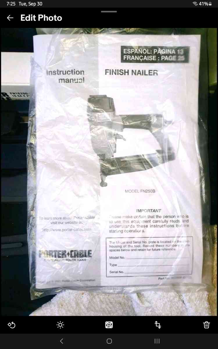 Porter Cable Finish Nailer - Easton, Pennsylvania - FleaMarketBay