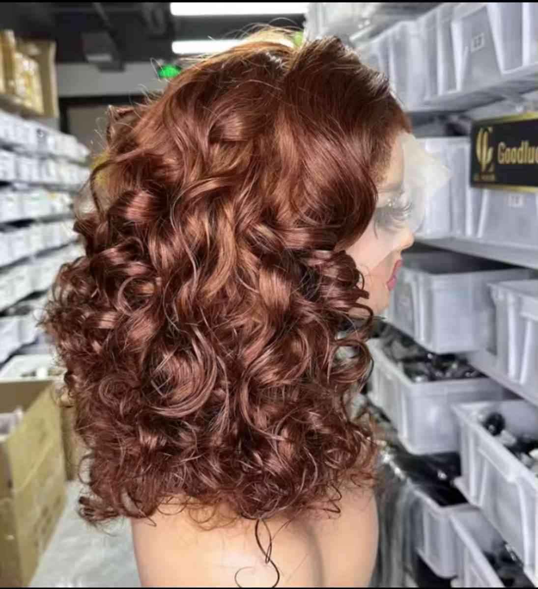 13x4 Brown Curly Hair Wig 16 inches - Trenton, New Jersey - FleaMarketBay