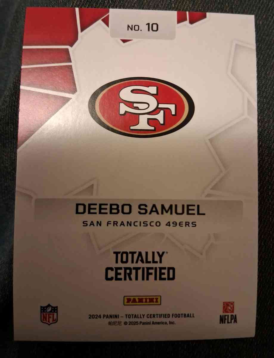 202425 Deebo Samuel Panini Totally Certified Inriguing Plrs - Macomb, Michigan - FleaMarketBay