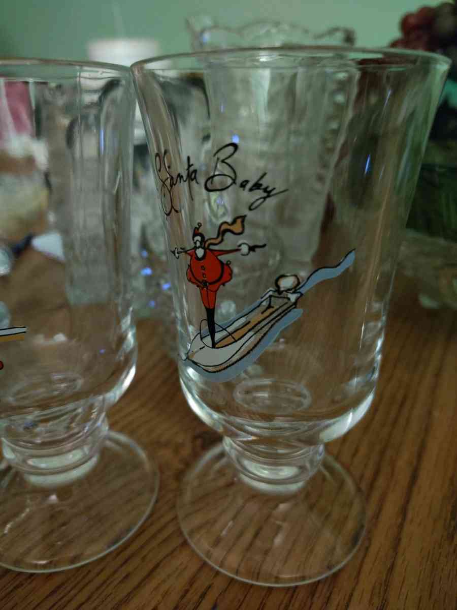 Pottery Barn Santa Baby Irish coffee mugs set of 4 - Saint Joseph, Missouri - FleaMarketBay