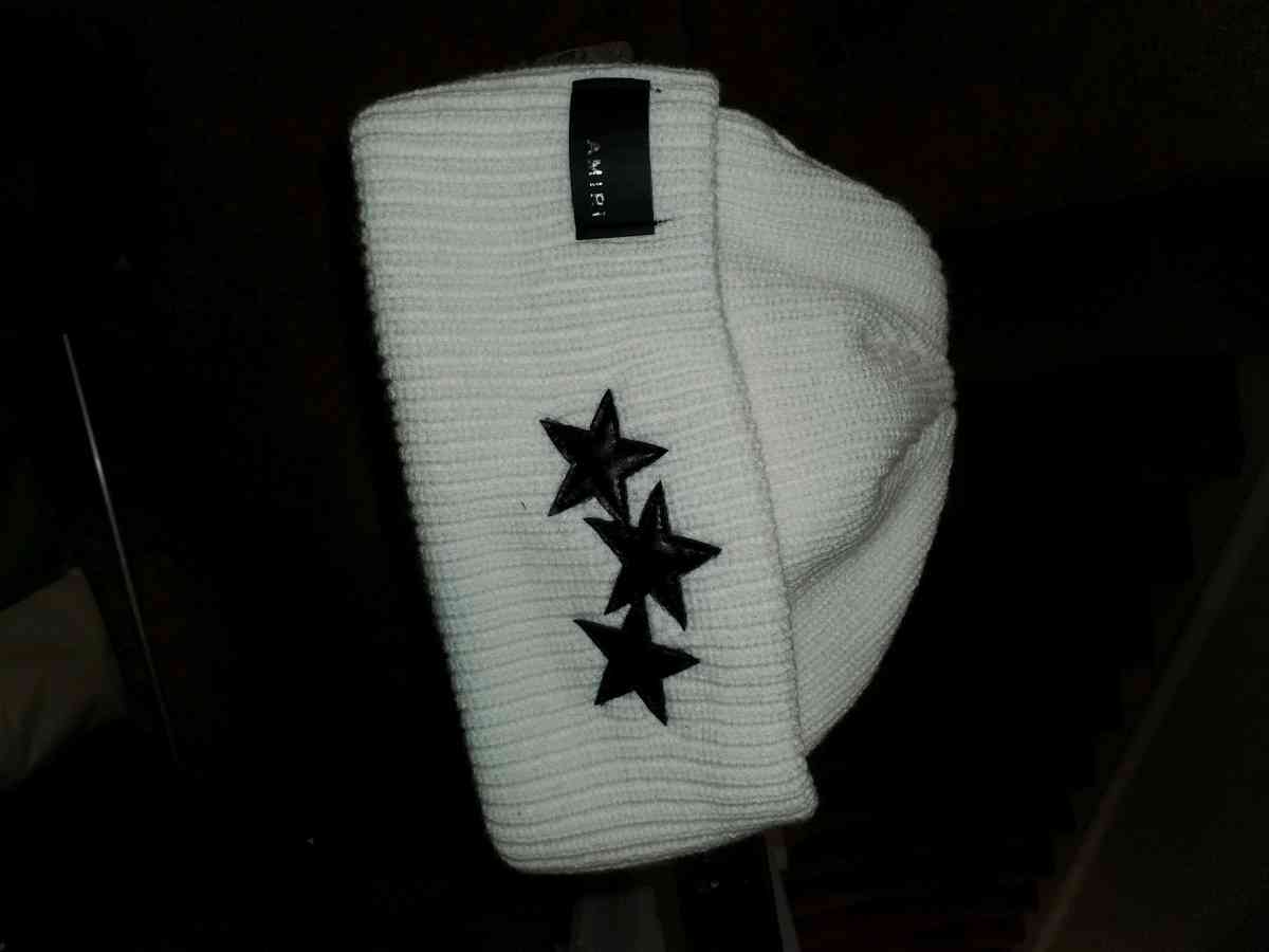 Amiri logo beanie white