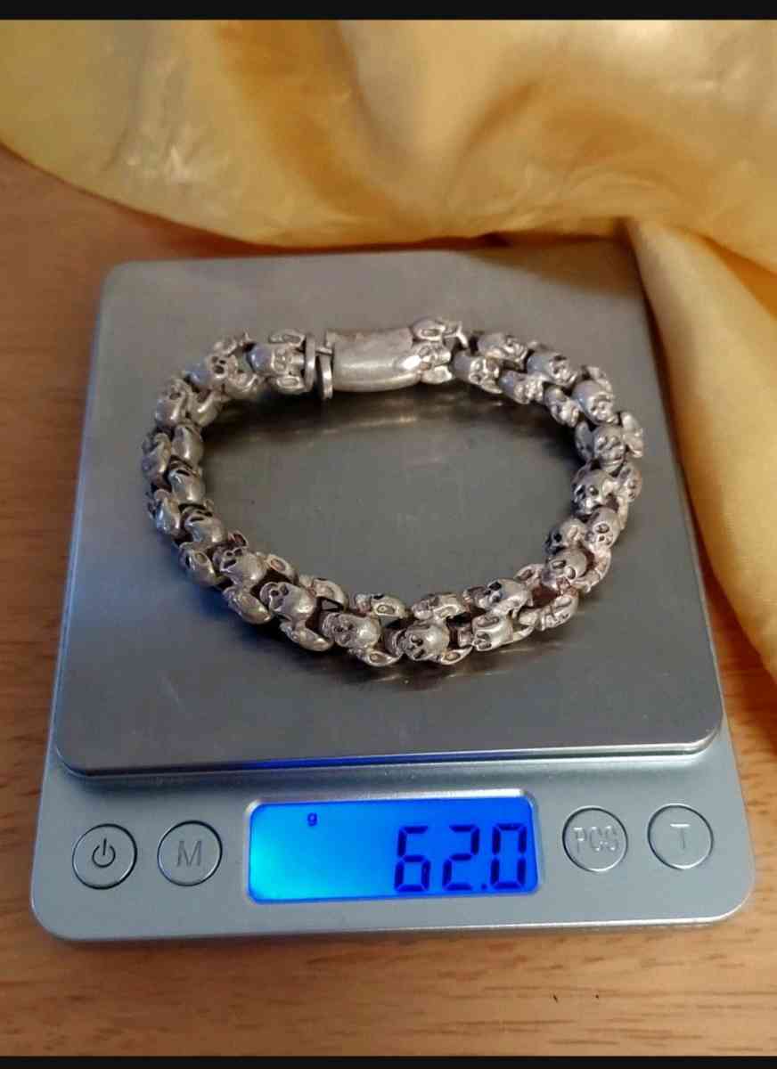 HANDMADE BRACELET HIPHOP SKULL KNITTING TIBETAN SILVER - Brooklyn, New York - FleaMarketBay