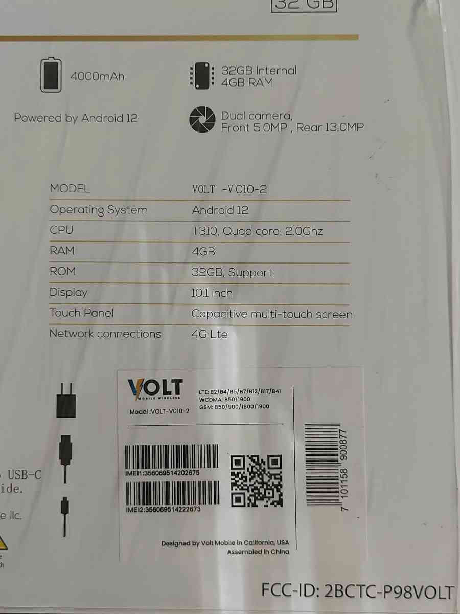 VOLT 32GB4GB RAM 101 INCH DUAL CAMER FRONT 50 0MP REAL 13 OM - Brooklyn, New York - FleaMarketBay