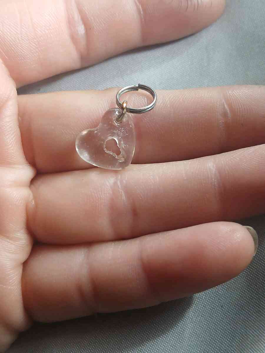 Handmade glass heart with lock keychain - Oxnard, California
