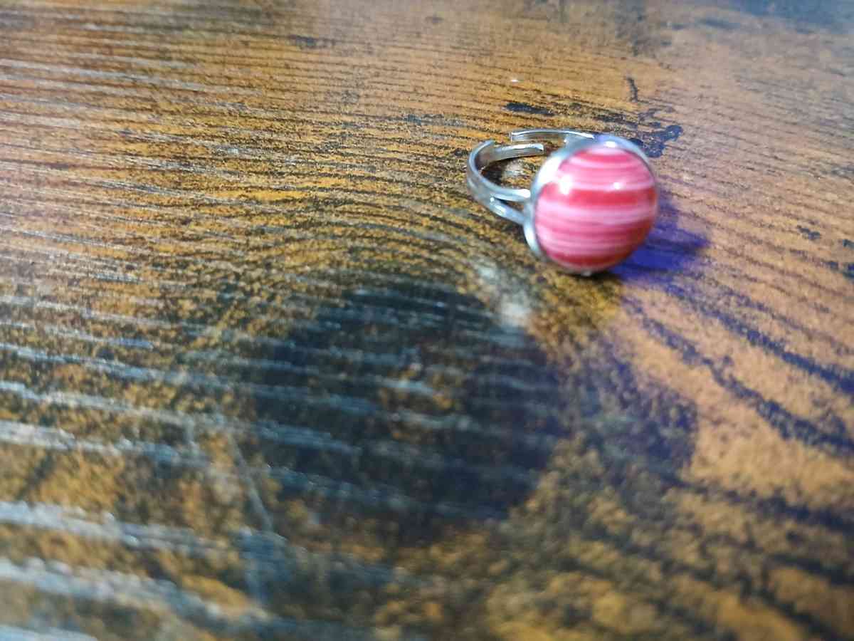 Adjustable Ring with Painted Synthesized Turquoise 12mm - Newport News, Virginia