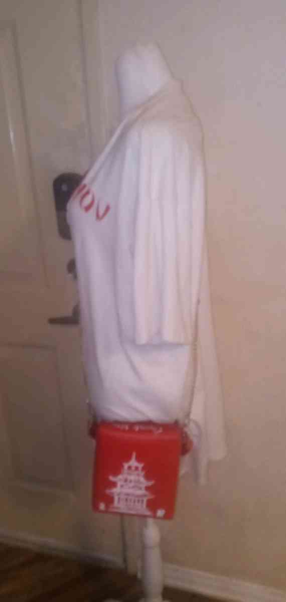 Red White Dress with Crossbody takeout box purse - Carmel, California - FleaMarketBay